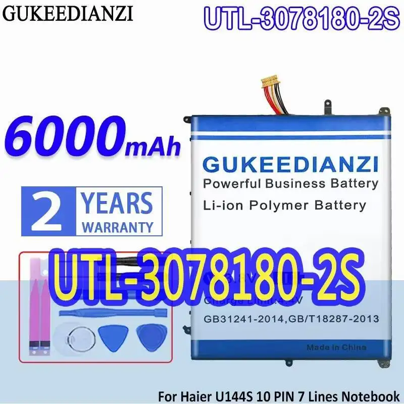 

Аккумулятор для ноутбука 6000 мАч Utl-3078180-2S для Haier U144S, 10-контактный, 7 линий, высокая производительность