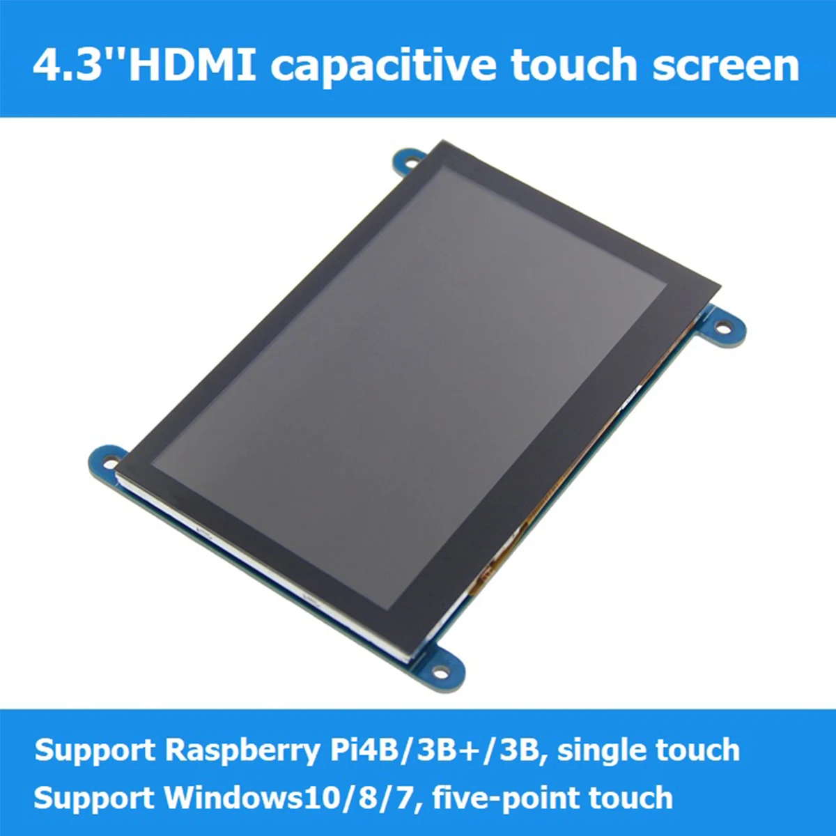 Display Raspberry Pi HDMI da 4.3 pollici touch screen capacitivo USB per Raspberry Pi 3B +/4B