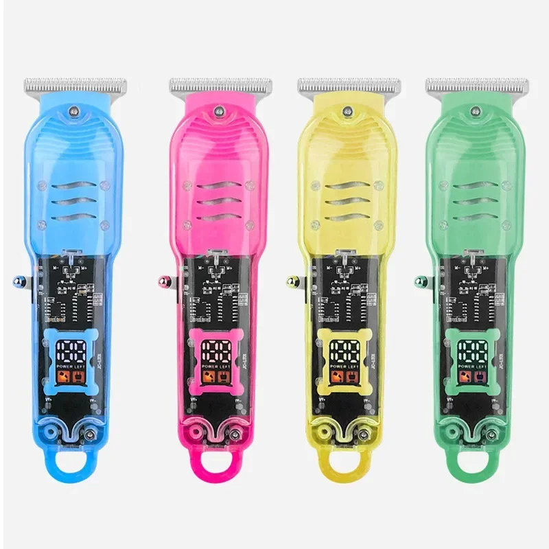 Professional Hair Cutting Machine Rechargeable  Clipper Transparent Electric Hair Trimmers For Men Cordless Hair Cut Machine