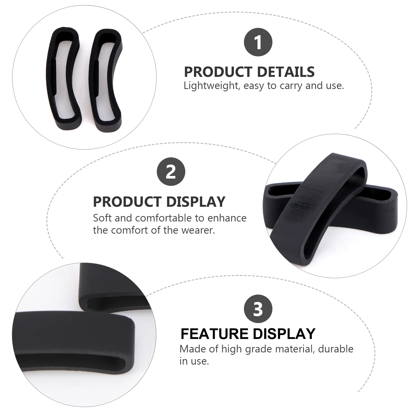 4Pcs Watch Band Buckle Ring Supplies Ring Loop Holder for Soft Comfortable Fade-Resistant Reliable Grip