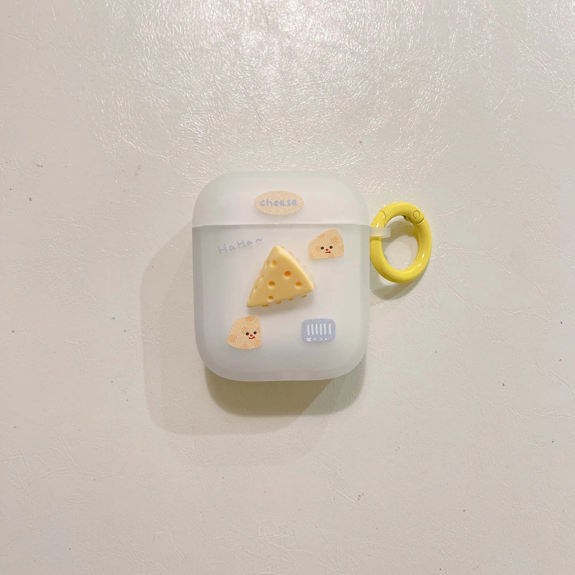 Cheese-caja de carga inalámbrica Bluetooth para apple airpods pro 2 3 1, llavero de silicona suave, caja de auriculares de dibujos animados, comida dulce