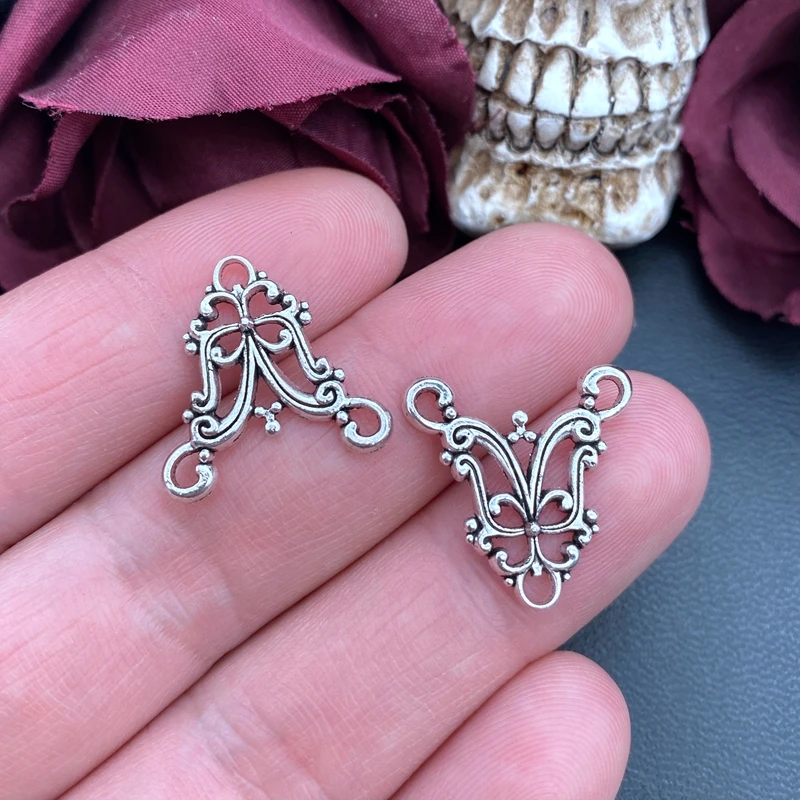 15pcs Flower Butterfly Connector Necklace Connectors Charms Pendant Designer Charms Fit Jewelry Making DIY Jewelry Findings