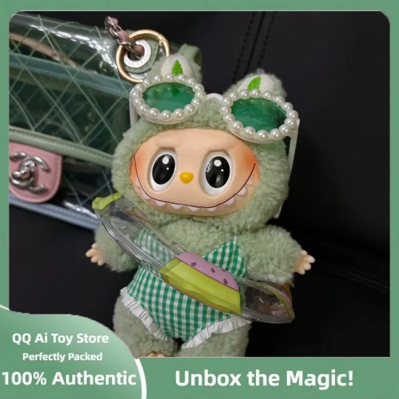 인형 의류 복장 액세서리 Ropa For Labubu 10cm 코튼 인형 수영복 안경 비치 다이빙 서핑 보드 밀짚 가방 천