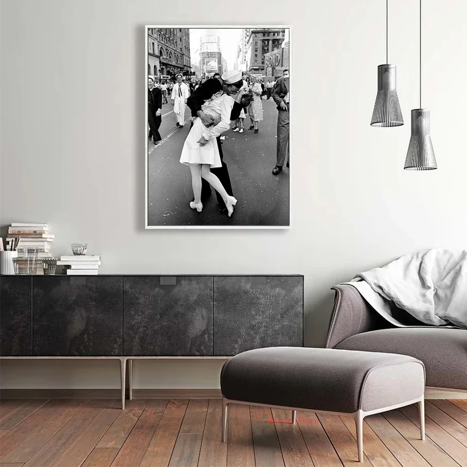 

Happy Sailor Kissing Nurse Poster Wall Decor Prints Canvas Art Wall Picture For Living Cafe Room Home Decor Gift