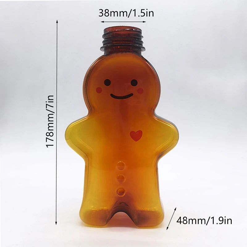 400/500ML Tazze Di Natale Gingerbread Man Tazza di Bere Portatile di Plastica Trasparente Pupazzo di Neve Bottiglia di Tè Al Latte Bere Bottiglia