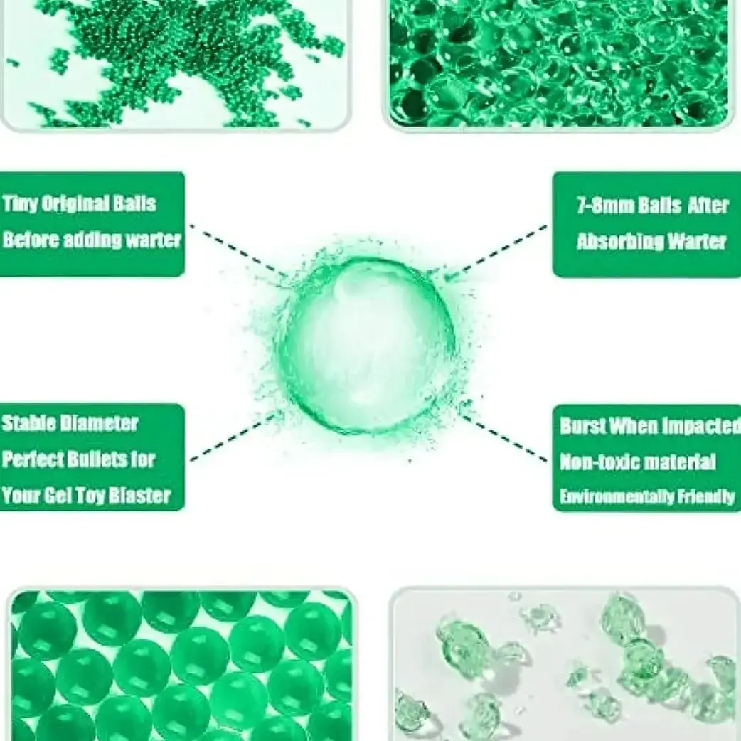 Glow in The Dark Gel Ball Water Bullet Fluorescence Blaster Bead 7-8 mm Fluorspar Ammo for Gel Beads Blaster Luminous Home Decor