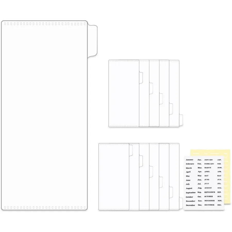 2 Set Cash Divider with Pockets Frosted Cash Envelopes Cash Pockets NoHoles Zipless Binder Pockets with Tabs Stickers for Money