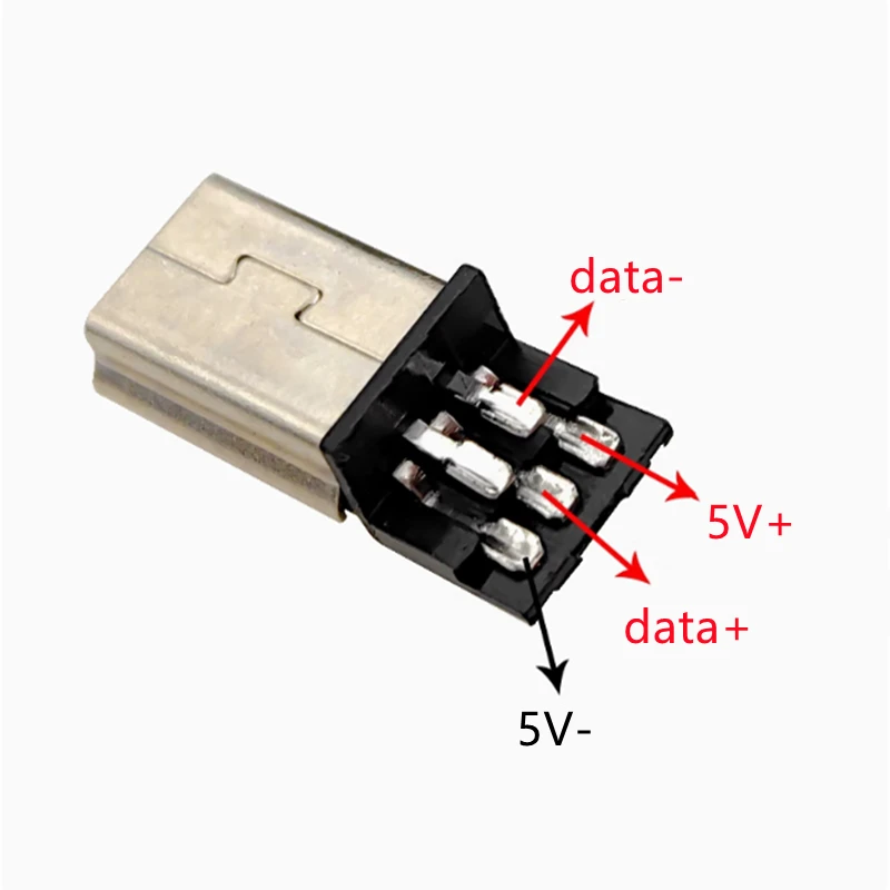 10/20/50 PCS Mini USB Type 5Pin Male SMT SMD Plug Socket Jack Connectors V3 Male Welding Wire Terminals