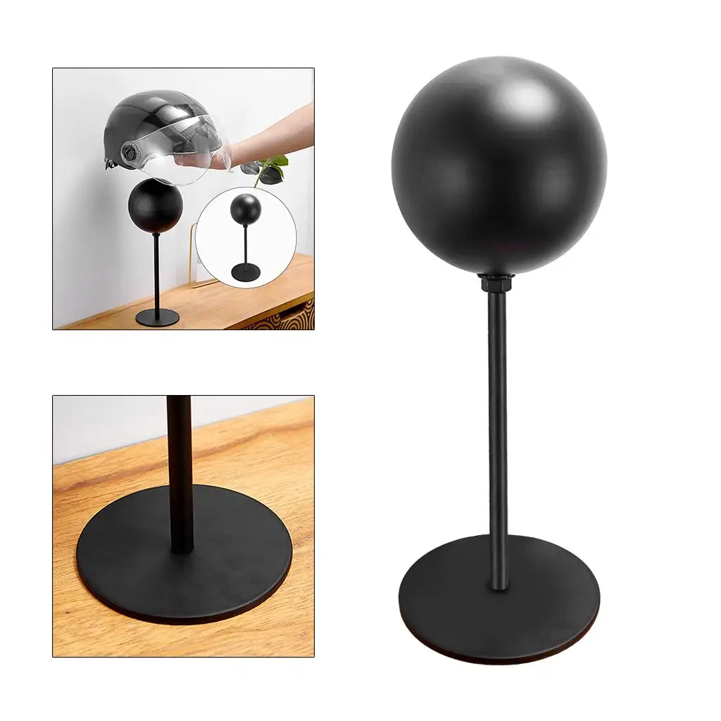 Multifunctional Hat Display Stand Metal Countertop and Wall Mounted Helmet Rack with Waterproof Hook for Home