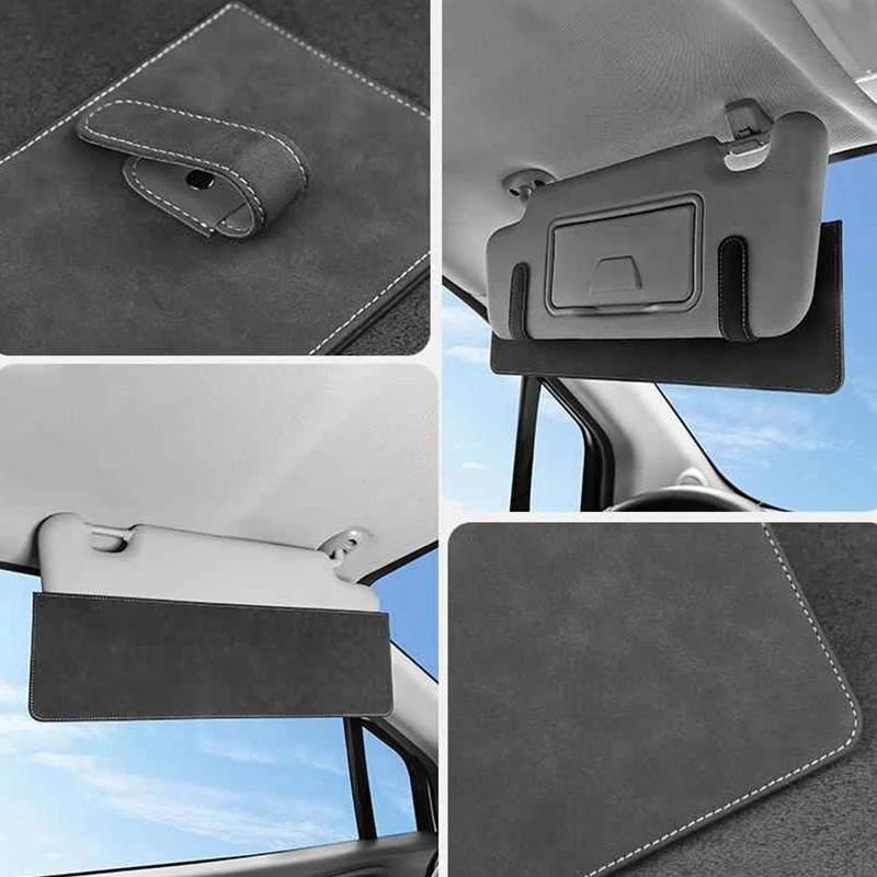 SEAMETAL Car Sun Visor Extension Panel Suede Anti Glare Sun Shade Protection Cover No Visual Blocking Sun Visor Plate Extender