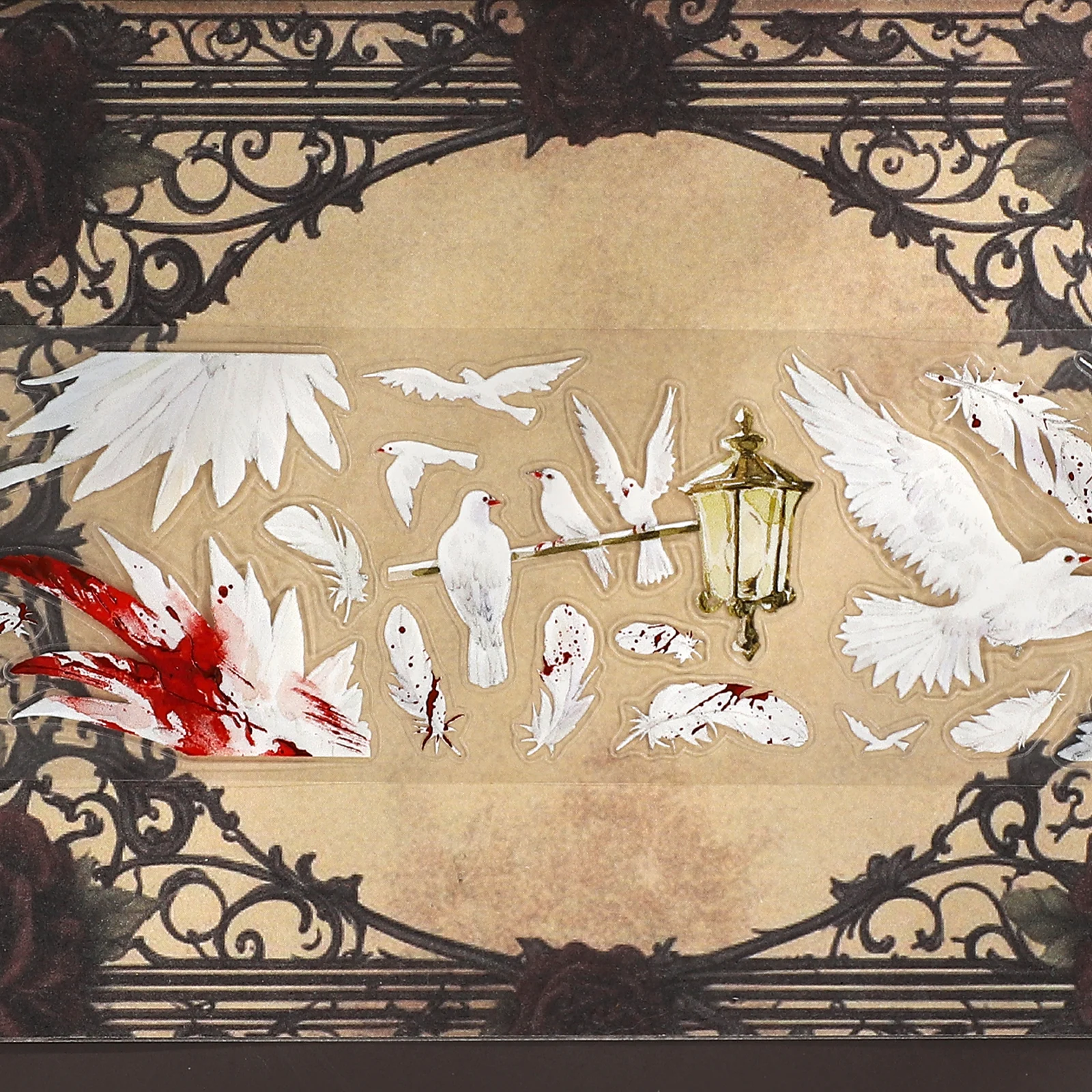 45 مللي متر * 500 سنتيمتر خمر حمامة الريش المشهد PET الشريط الإبداعية DIY بها بنفسك مجلة المواد الكولاج سجل القصاصات القرطاسية