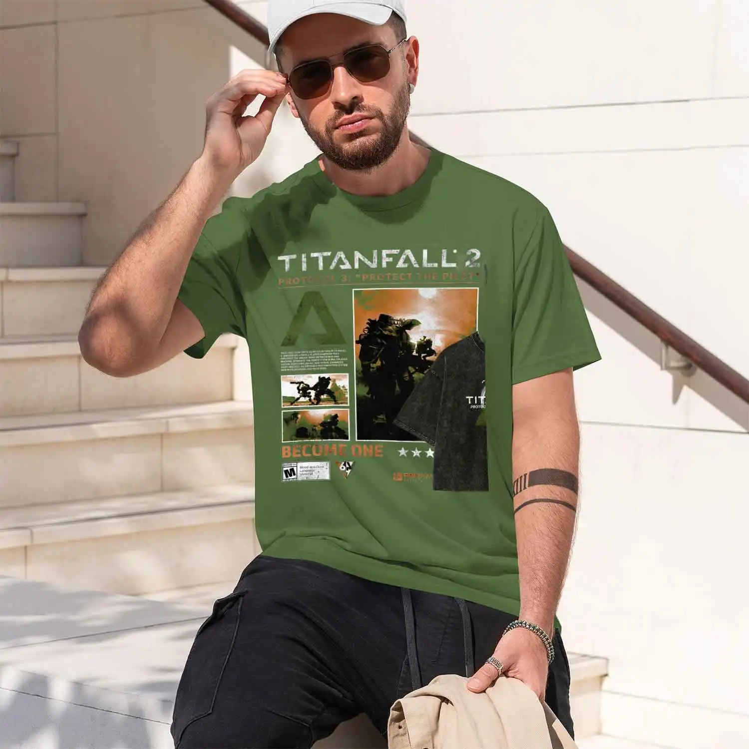 Graph Design Men's T-Shirt Titanfall 2 Protocol 3 Protect The Pilot Gaming Theme Summer Casual Wear For Gamers And Sci Fi Enthus view 6