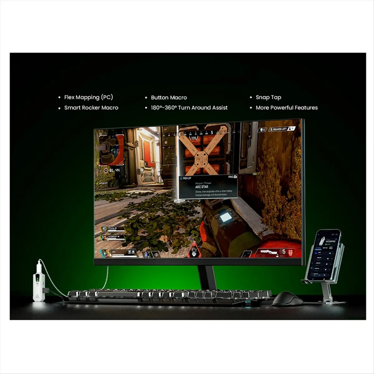 L77A  AX200PRO Keyboard Mouse Adapter,High Performance Converter Compatible with Popular FPS Games PC & NS Platforms