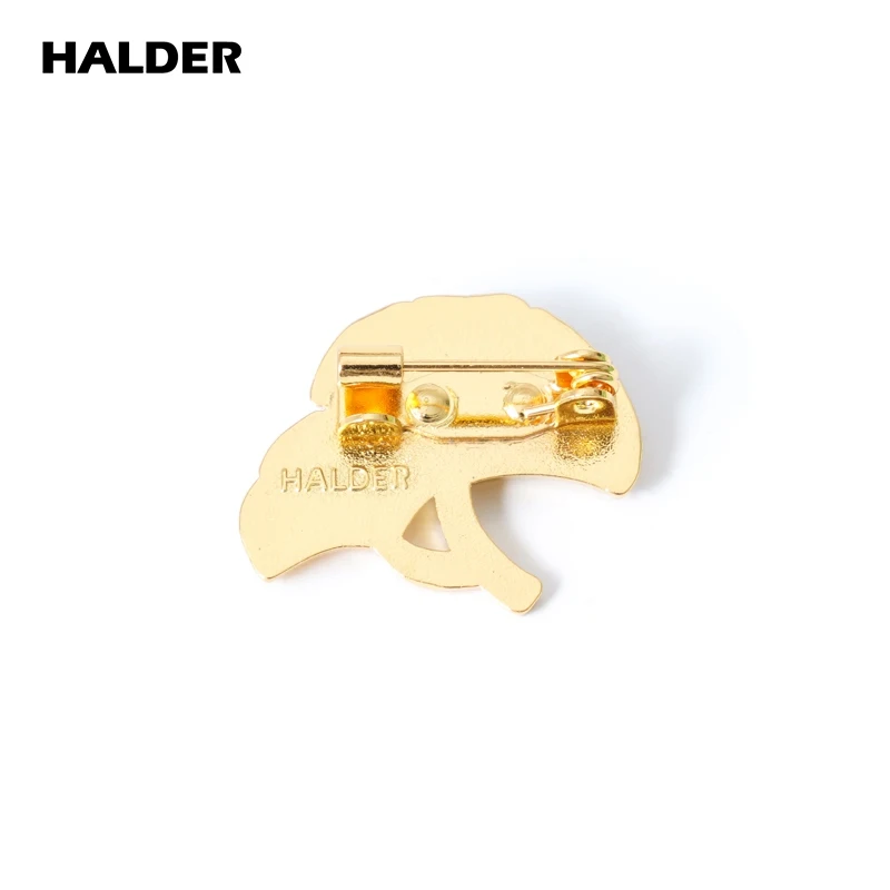 HALDER Ginkgo Biloba Leaf Sector Enamel Plant Brooches Lapel Pins backpack Costum badge Jewelry Accessories Gift Wholesales