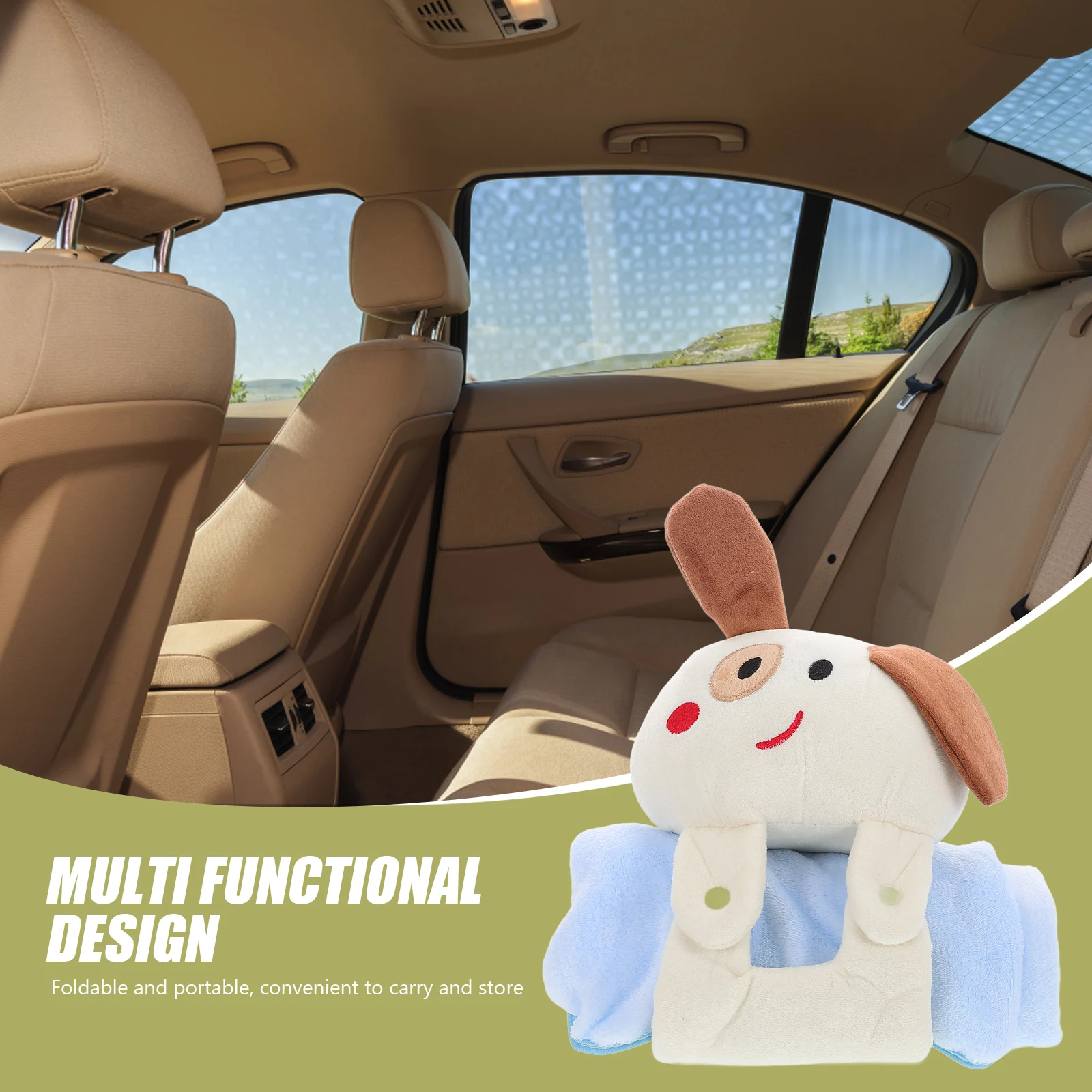 

2-In-1 Convertible Cartoon Foldable Travel Pillow Blanket Set For Car Airplane Kids Dual Use Pillow Blanket For Office Car Seat