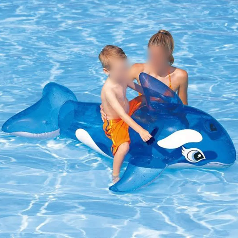 

1Pc Inflatable For Dolphin Toy Baby Whale Ride-On Swimming Pool Toy Birthday Party Decoration Beach Swimming Accessories