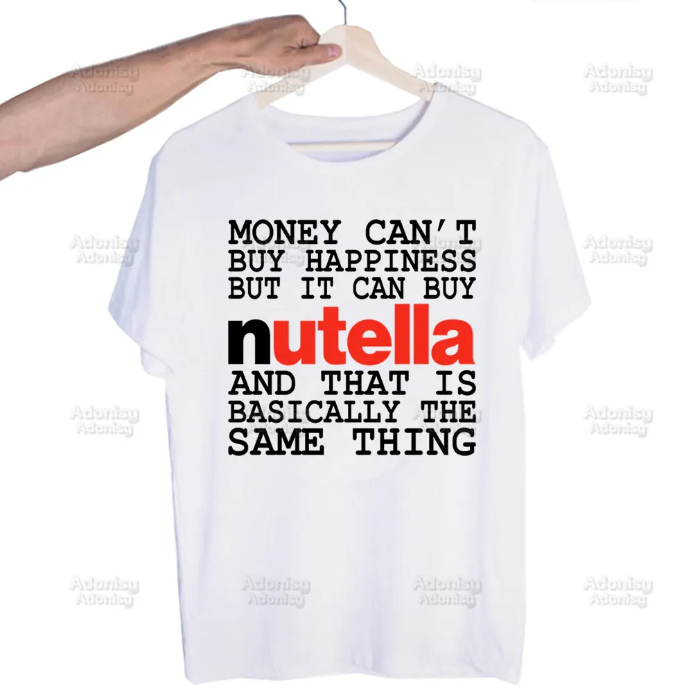 Nutella Kawaii T Shirt Men Retro Washed Tops Tees Harajuku Graphic Cute Cartoon Peanut Butter Streetwear Hip Hop Male T-shirts