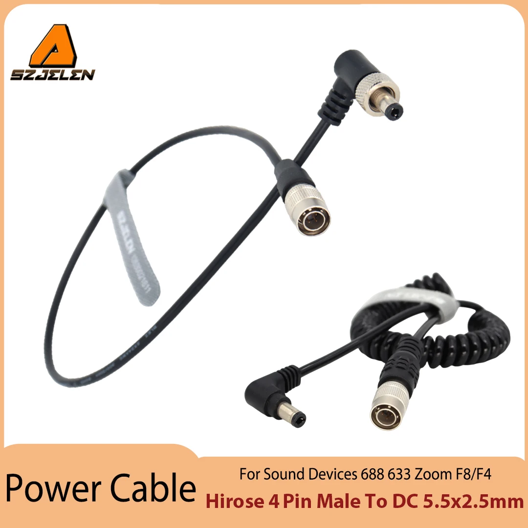 Power Cable DC2.5mm to Hirose 4Pin Male for Sound Devices 688 633 Zoom F8/F4