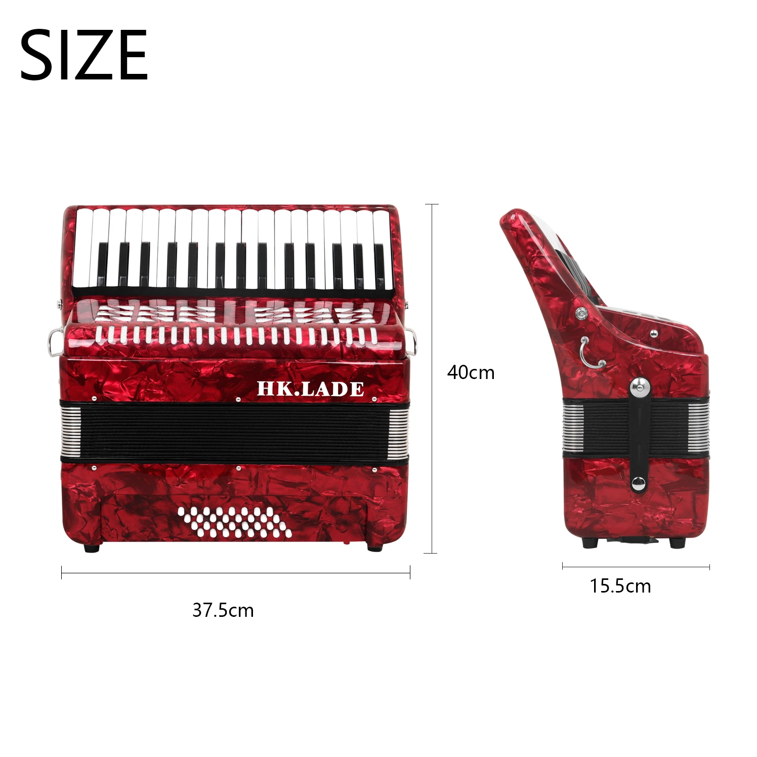 HK·LADE AH-80 32 Keys 32 Bass Accordion Professional Keyboard Instrument For Grading Performance/Teaching With Parts & Accessory