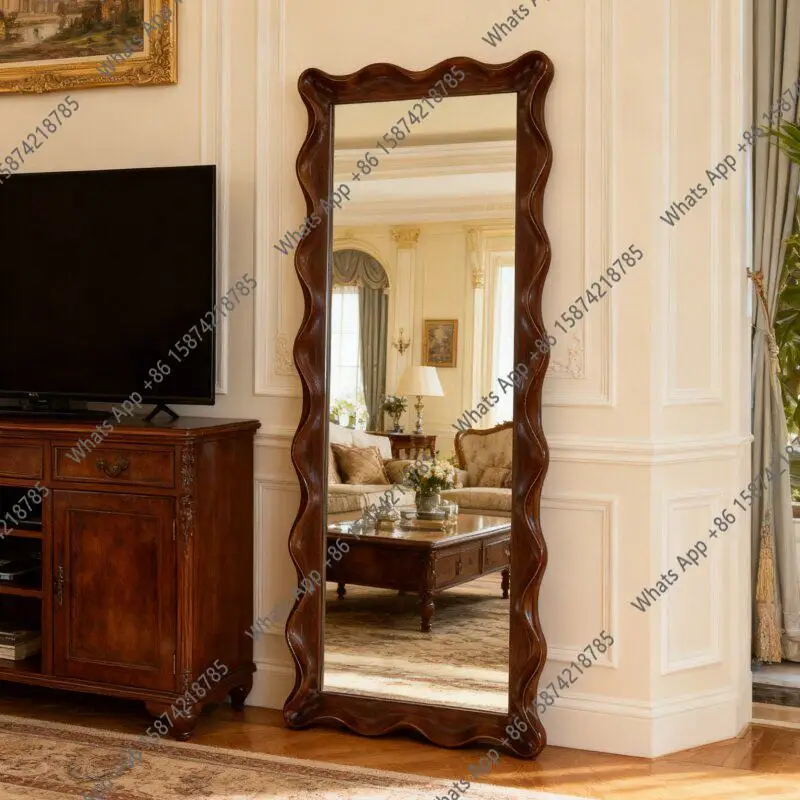 Medieval full-body mirror household wall-mounted floor mirror clothing store wall-mounted high definition mirror customization