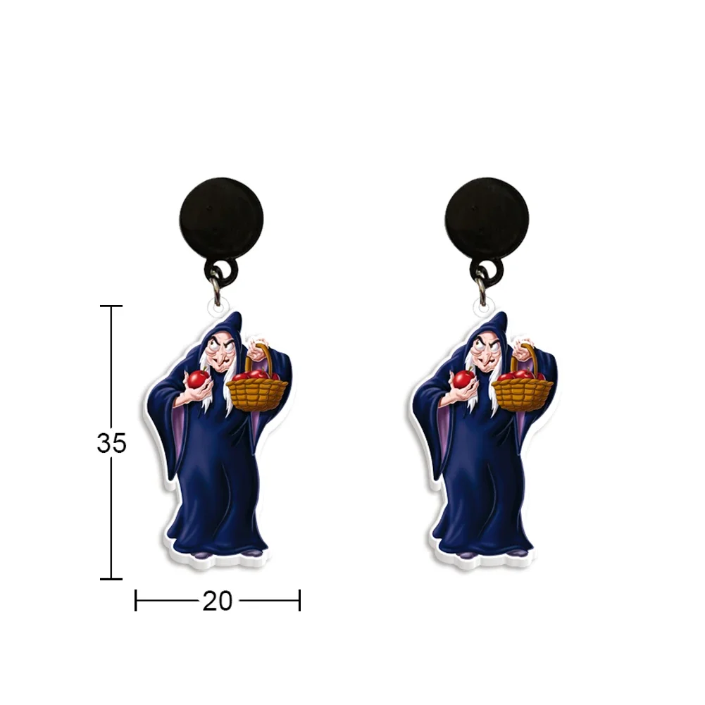 Women Stud Earrings Disney Cruella Movie Figure Character Girl Acrylic Earring Jewelry for Accessories