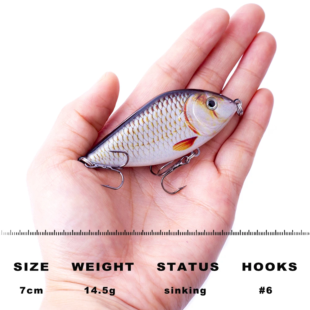 CCLTBA Glider Jerkbait 7cm/7.5cm Hard Baits Fishing Lures Plastic Artificial Wobblers Rattle Lure Pike Bass Fishing Jerk Tackle