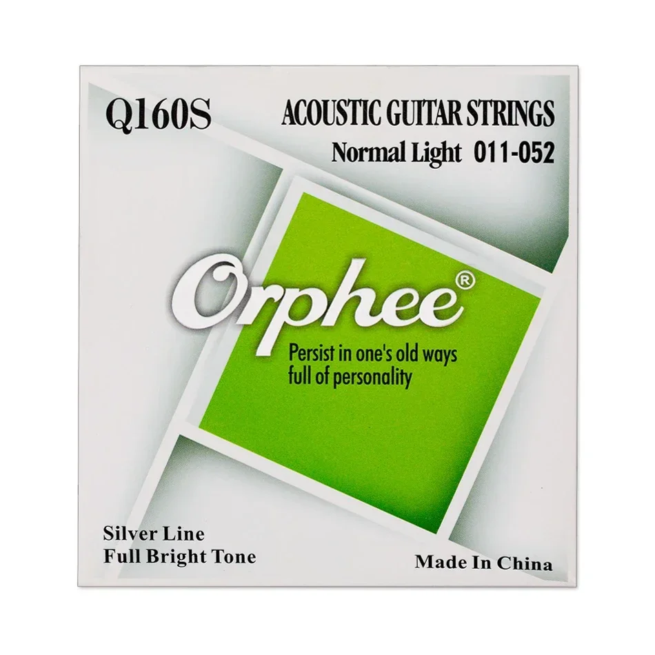 Orphee Q160S Acoustic Guitar Strings Silver Plated Carbon Steel Hexagonal Core Guitar Replacement Parts for Studio Practice