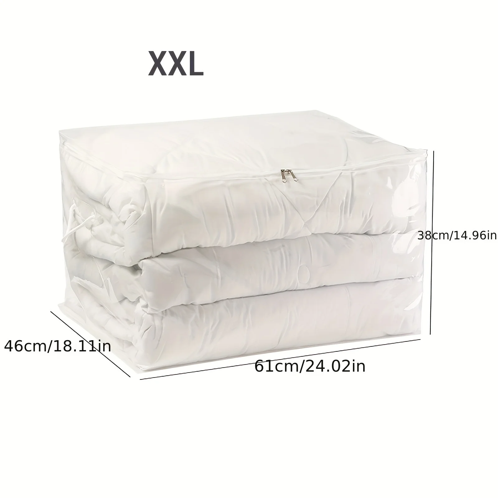 Transparente PVC-Aufbewahrungstasche mit Reißverschluss, Mehrzweck-Aufbewahrungstasche, geeignet für Decken, Bettwäsche, Kuscheldecken und Kissen – Detail 9