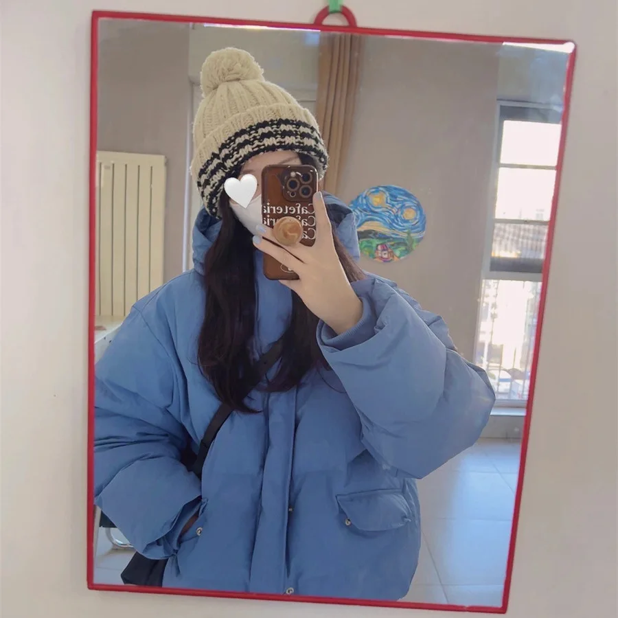 خفيفة الوزن دافئة 90 Du down Puffer Jaet عادية كسول تنوعا معطف مقنع فضفاض صالح المرأة Faion الشتاء ملابس خارجية #2