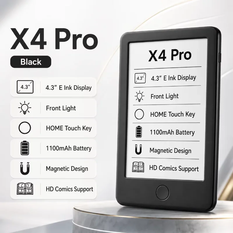 Image of XTEINK X3 X4 X4 Pro E-Book-Reader, magnetisch, leicht, 4,3 Zoll, ultradünn, magnetisch, tragbar, 16 GB