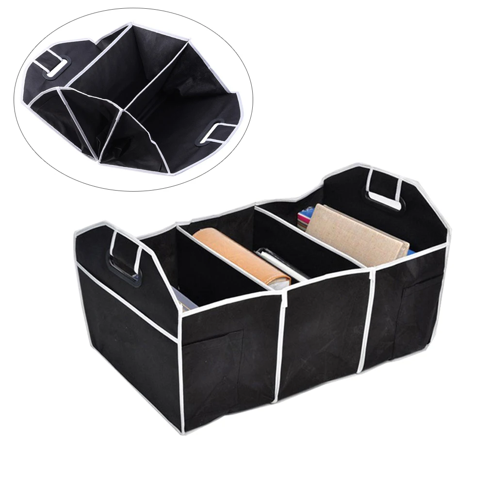 

Auto Car Trunk Organizer Foldable Storage Box Durable Large Capacity 50x32.5x32.5cm Cargo Container Folding Trunk Organizer