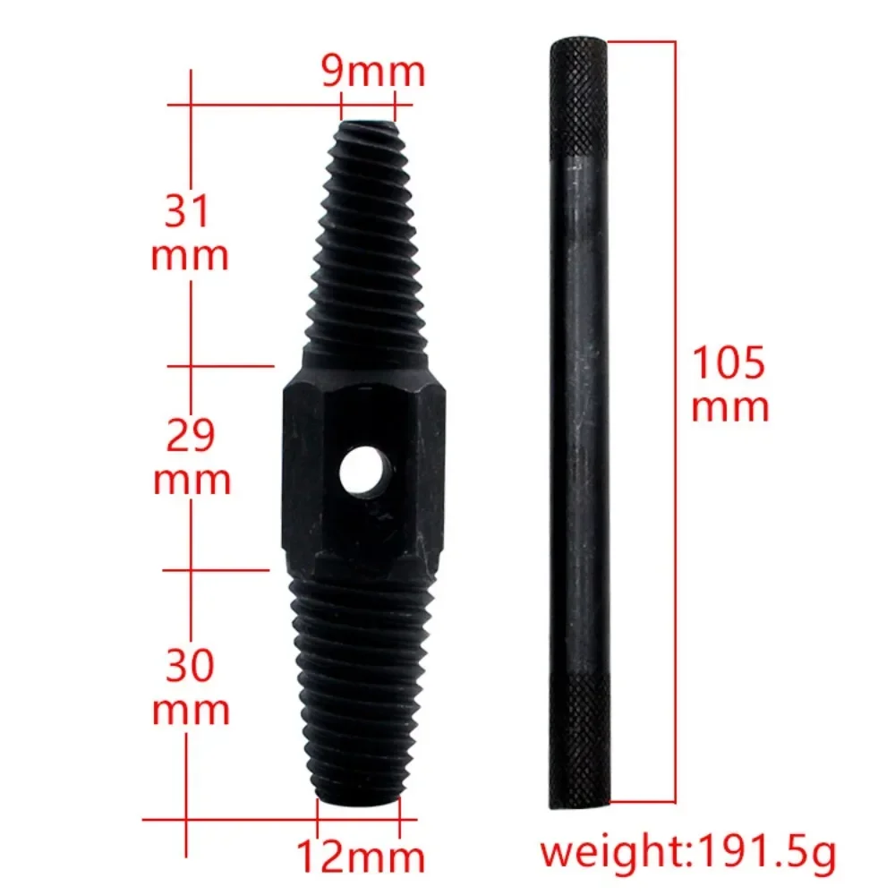 Extractor de brocas de tornillo dañado, perno roto de tubo hexagonal multifuncional, Extractor de tornillos de doble cabeza de 1/2 ''3/4''