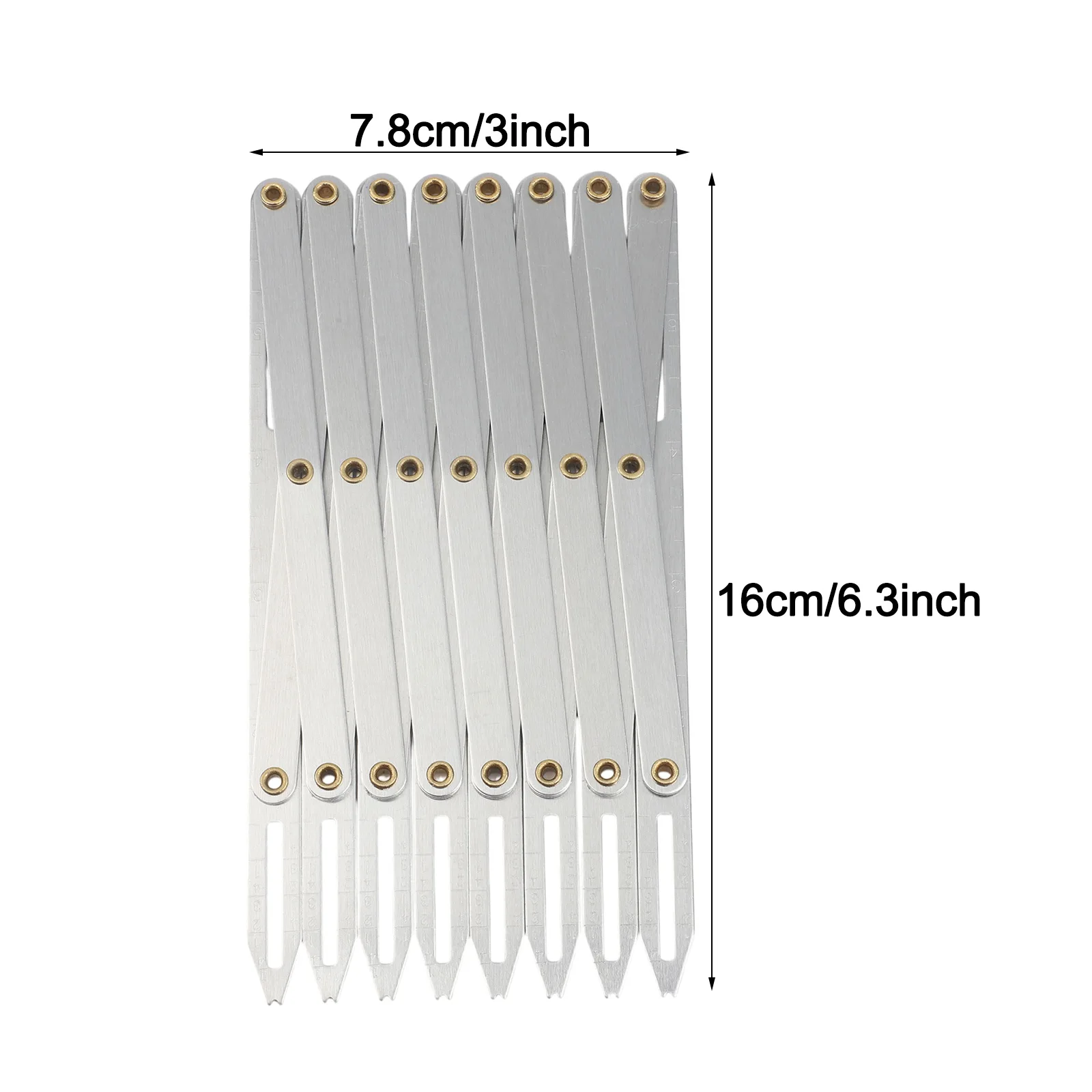 Silver Aluminum Retractable Sewing Gauge For Equidistant Buttonhole Marking Fabric Crafting Portable Measuring Device
