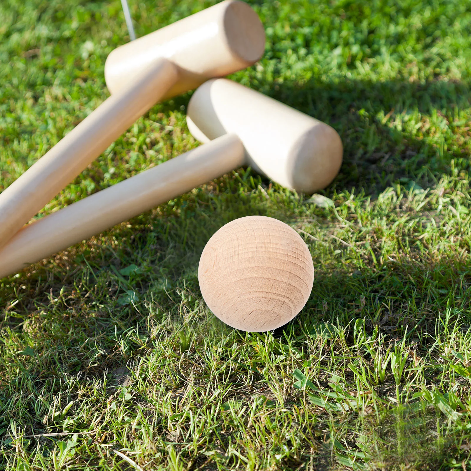 4 Pcs Giant Lawn Games Croquet Yard Bocce Play Football Wooden Balls Child Outdoor Toys