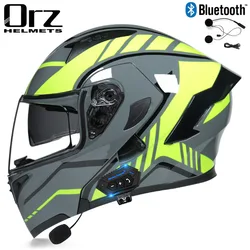 Casco de Motocross con tapa Modular y Bluetooth, ORZ-991, lavable, Interior, Seguridad, DOT, ECE, Kask