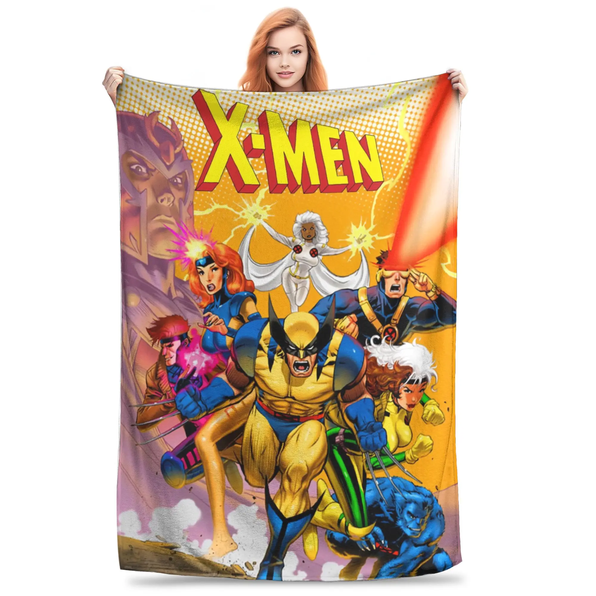 

Фланелевое одеяло X-Men, зимнее супермягкое одеяло для студентов, гостиной, удобное покрывало, чехол для дивана-кровати