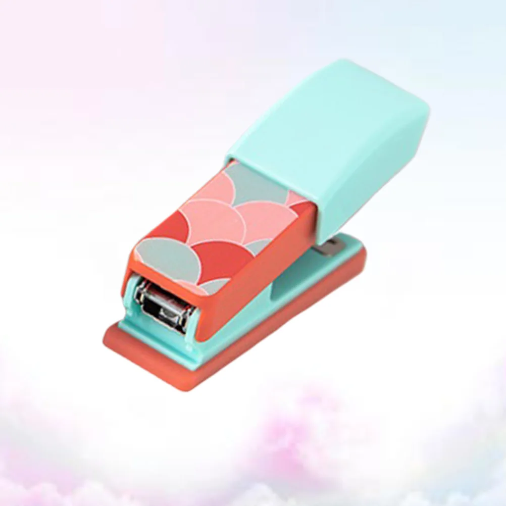 1Pcs Mini Portable Stapler Premium ABS Stainless Steel Lightweight Compact Manual Stapling Machine for School Office Home Use