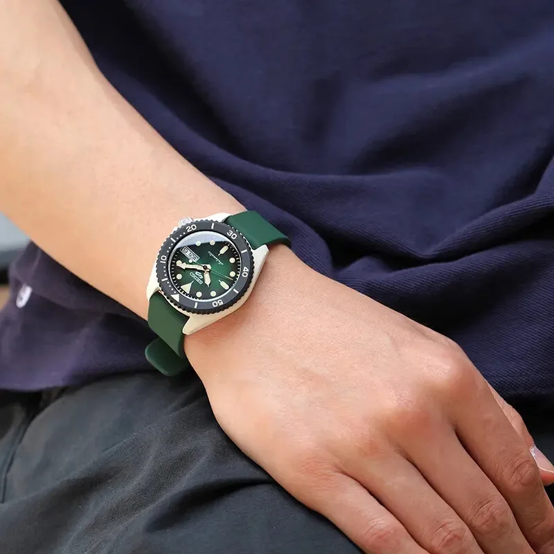 الأصلي الجديد SEIKO 5 ساعة رجالية ساعات آلية أوتوماتيكية 100 متر مقاوم للماء ساعة رياضية مضيئة SRPG79K1