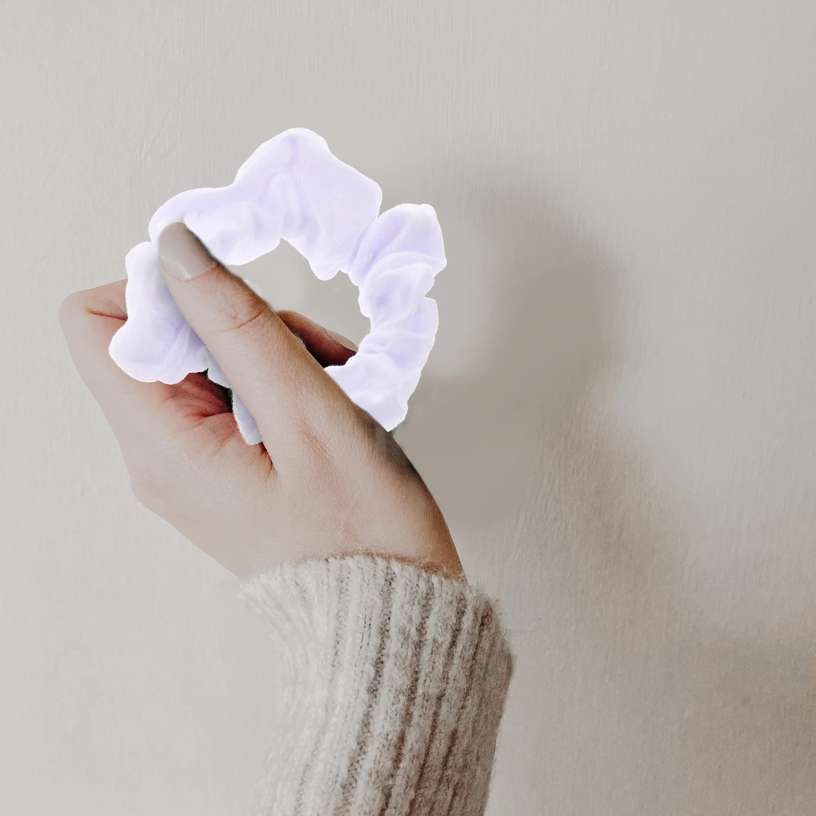 

10pcs White Elastic Bands Thick Curly Ponytail Hair Ropes Scrunchies Ties for Daily Party Hair Accessories Styling Tools