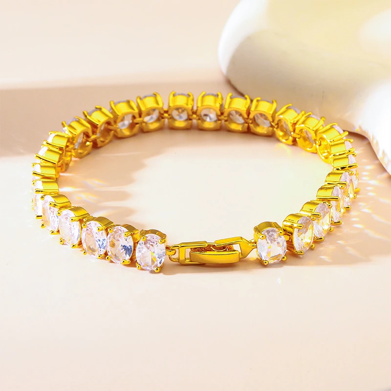 bracelet wristband Cubic Zirconia Watch Strap Chunky Link Adjustable Stackable Jewelry For Women Girl Gift