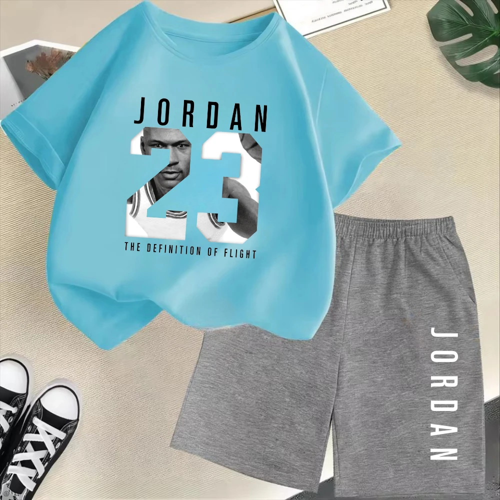 summer short sleeve children's t shirt set sports fashion boys girls shorts 2pcs set casual brand print graphics kid set outfits Summer Short Sleeve Children's T-shirt Set Sports Fashion Boys Girls Shorts 2pcs Set Casual Brand Print Graphics Kid Set Outfits 6