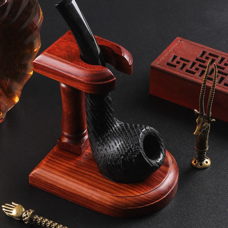 

New 1pcs Romanesque Natural Rosewood Tobacco Pipe Stand Holder Rack Smoking Pipe Accessories Furniture (Holds One Pipe)