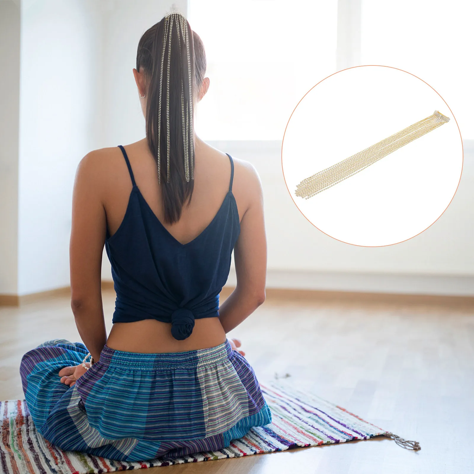 

Премиальная заколка для волос со стразами и длинной блестящей кисточкой для женщин и девушек, для повседневного использования, вечеринок, банкетов, гладкая, не повреждающая волосы, универсальная.