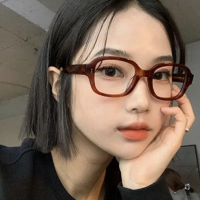 Y2k Vintage Decorative Goggles Retro Square Frame Eyeglass Women Red Computer Reading Glasses Clear Blue Light Blocking Eyewears