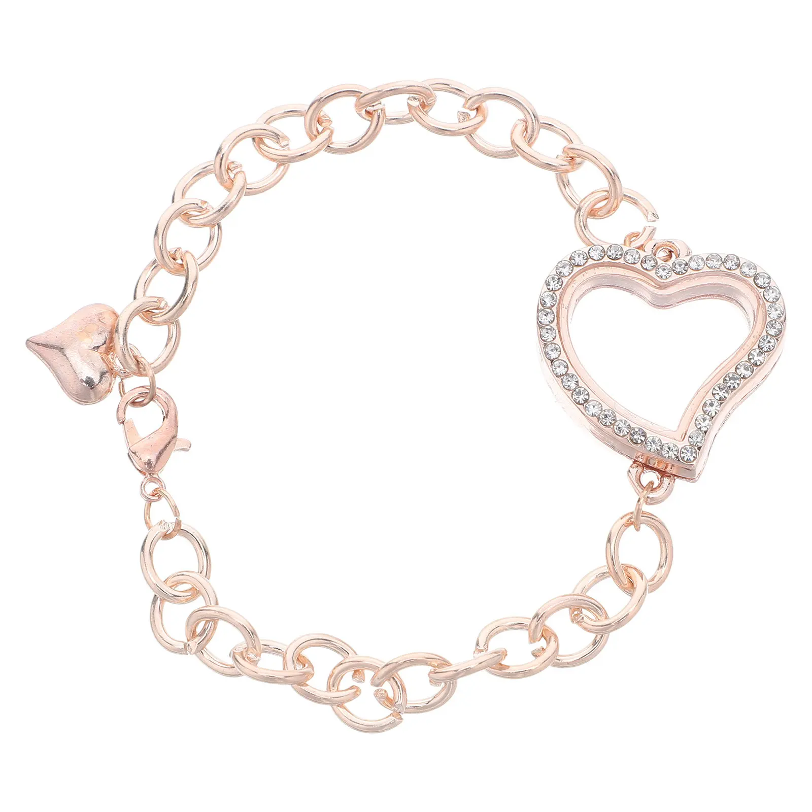 

Trendy Adjustable Picture Locket Bracelet Heart Charm Photo Jewelry Memorial Keepsake for Mother's Day Birthday Wedding