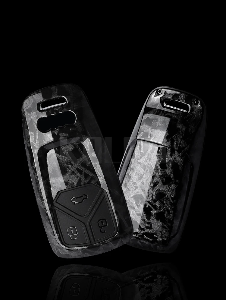 ABS Carbon Faser Auto Schlüssel Fall Abdeckung Für Audi A4 B9 A5 A6 8S 8W Q5 Q7 4M S4 S5 S7 TT TTS TFSI RS Schutz Shell Fob Zubehör – Detail 3