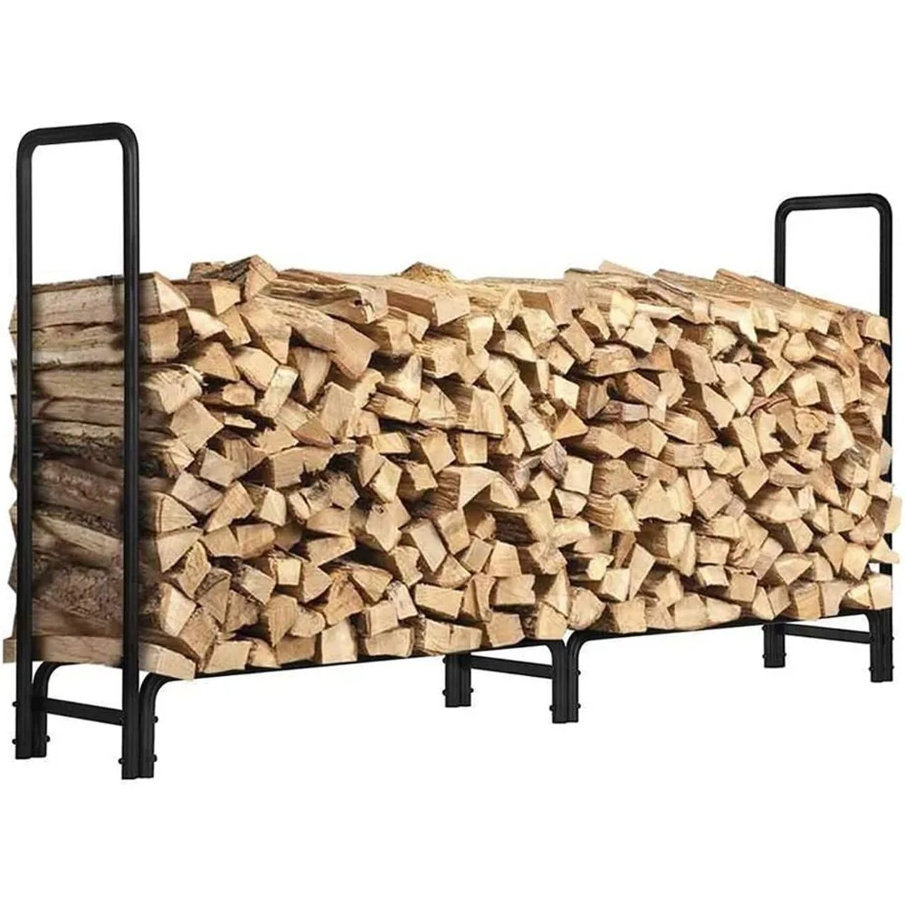 Firewood Holder Firewood Storage Rack Outoor Organizer Black Metal Firewood Storage Rack Holder Home Warehouse Wood