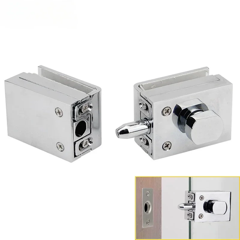 High quality,Glass Door Latches Lock/bolt,8-12mm glass,no drilling,for Bathroom Double/single glass door, Frameless glass door