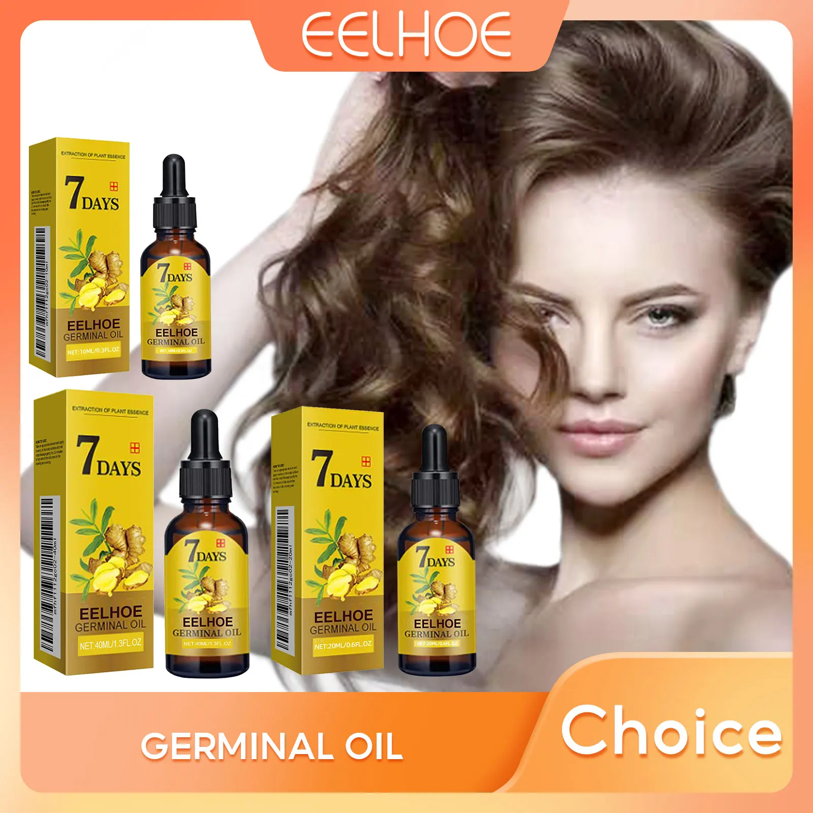 

EELHOE Ginger Oil to Encourage Hair Growth Strengthening Damaged Hair Repair Scalp Care Anti Hair Loss Treatment Essential Oil