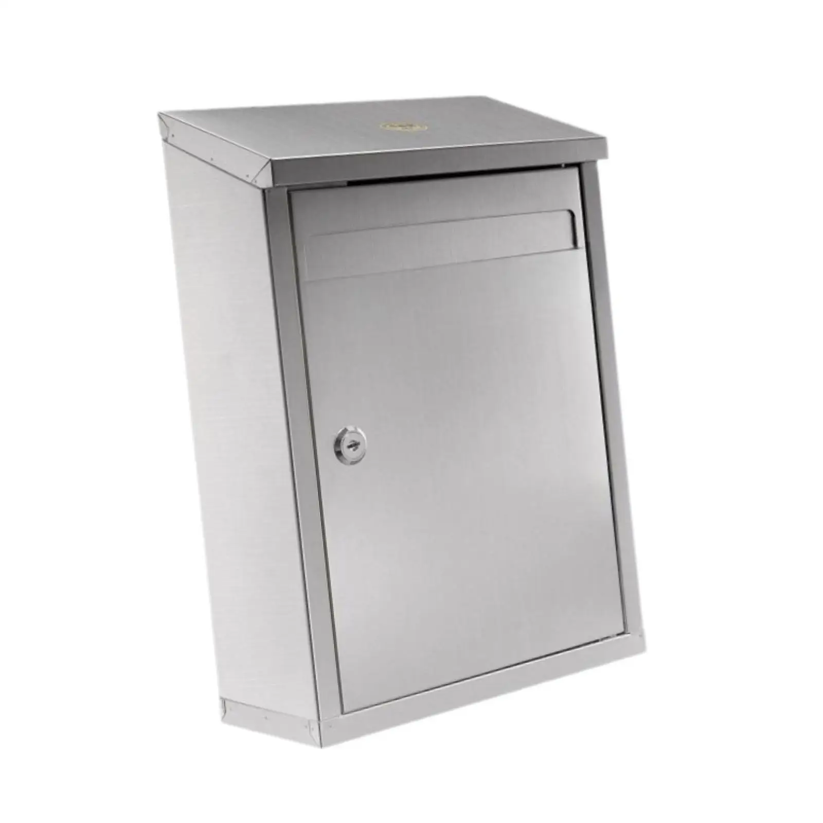 Wall Mounted Mailbox Stainless Steel Lockable Post Box Large Capacity Exterior Wall Mailbox for Home and Apartment